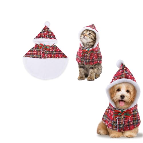 Disfraz para mascota Navidad Snowflake Plaid S
