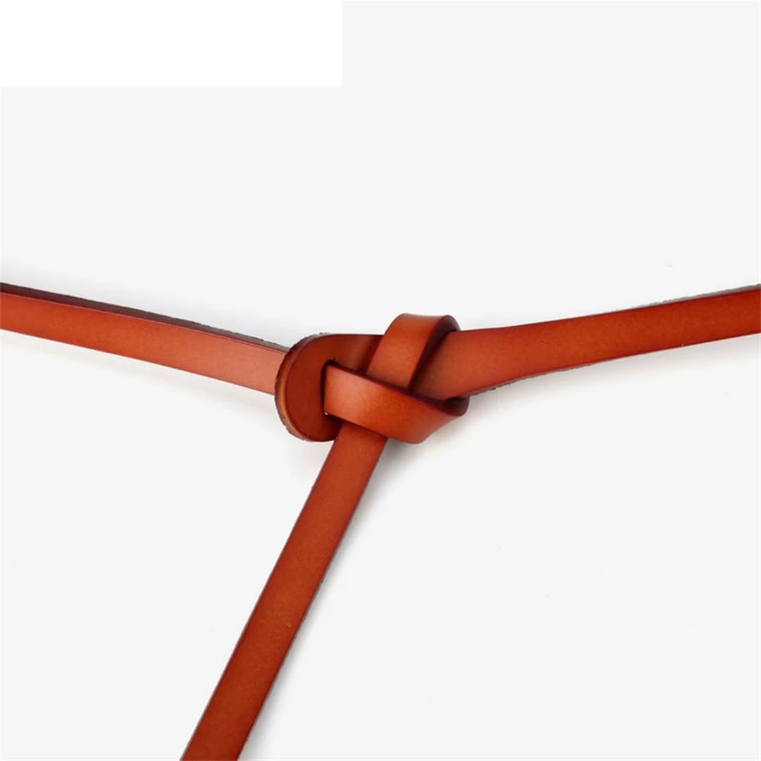 Cinturones finos con nudo para mujer, de piel auténtica, correa de cinturón de cuero vacuno elegante