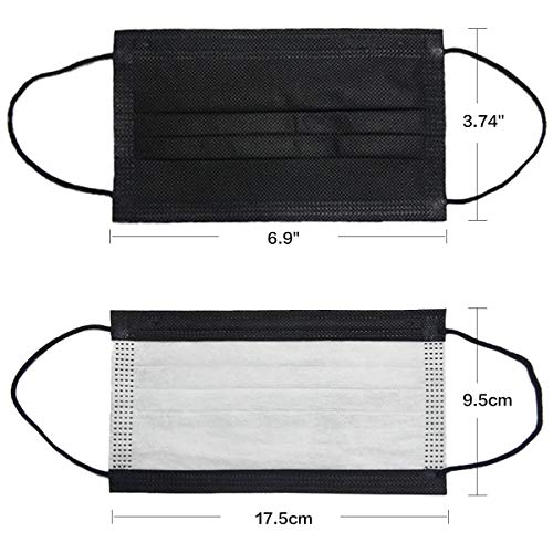 500Pcs Black Disposable Face Masks(100Pcs/Box) 3-Ply Protective Breathable Design For Adults &Teens #TOP4