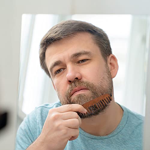Wooden Beard Comb For Men | Folding Pocket Wooden Comb | Men's Hair, Beard & Mustache Comb| Walnut Combs | Laser Engraving (Bearded Men) #TOP7