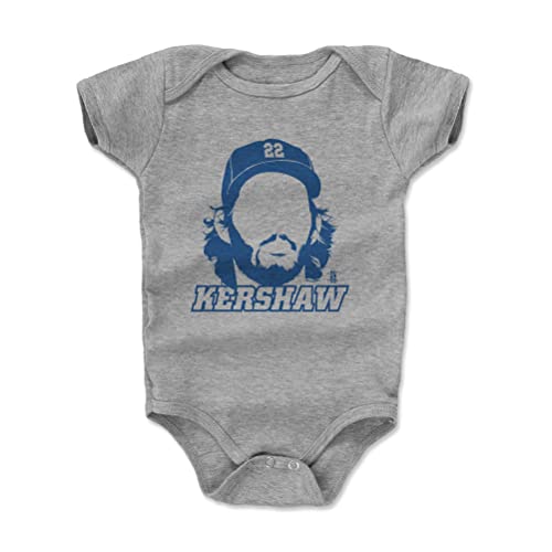 500 LEVEL Clayton Kershaw Baby Infant One Piece Bodysuit (3-6 Months, Heather Gray) - Clayton Kershaw Silhouette B
