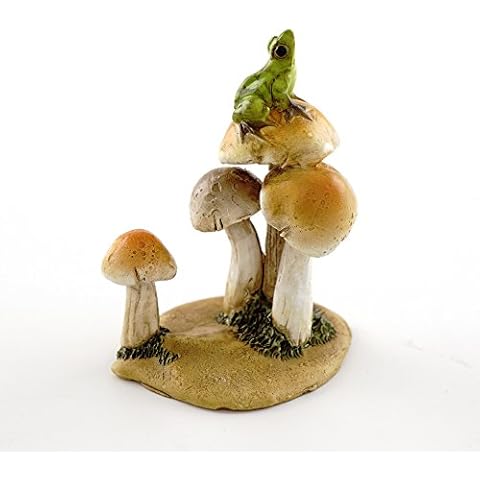 Top Collection Frog on Mushrooms Statue Cover