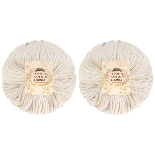 JubileeYarn Bamboo Cotton Chunky Yarn - 100g/Ball - Moon Beam - 2 Balls