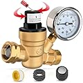 Nilight RV Water Pressure Regulator for RV Camper, Water Hose Pressure Regulator with Oil Filled Gauge and Inlet, Brass Lead-free Adjustable RV Water Pressure Regulator Valve for Camper Travel Trailer