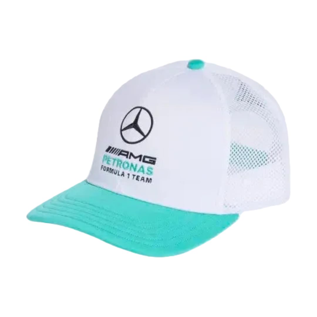 adidas Unisex Mercedes -Amg Petronas Formula 1 Team DNA Flatbrim Hat, White/semi Mint Rush, XS-S