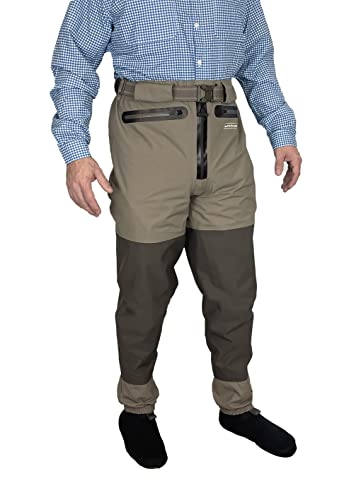 Image of Paramount Outdoors Slate Guide Pant Waist High Zippered Stockingfoot Breathable Wader Pant for Fly Fishing