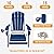 IVY&LANE Folding-Adirondack-Chairs-Set-of-2 | HDPE Plastic | Outdoor Fire Pit Chair with Cup Holder | Blue | Poly | Weather Resistant | for Patio Deck Poolside Garden Beach