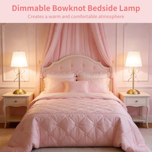 Toyosport 2 Pack Gold Bow Table Lamp, Rechargeable Table Lamp Cordless by Toyosport - Image 3