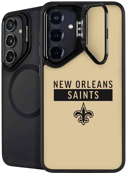 Skinit Kickstand Phone Case Compatible with Galaxy S25 - Officially Licensed NFL New Orleans Saints Camo Design