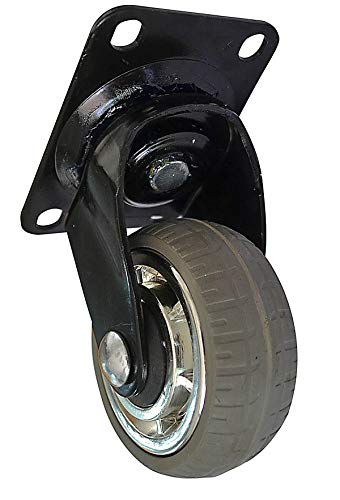 Headbourne 8270E Designer Casters 5 Inch Soft Rubber Chrome & Black Designer Caster, 4 Pack #TOP2