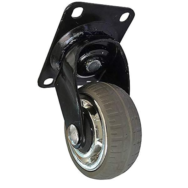 Pastor Hardware 8268e funda ruedas 3 cromo y negro funda de goma suave (con ruedas, 4 unidades