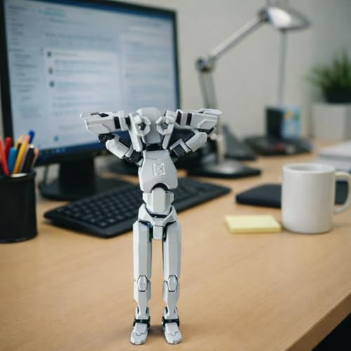Image of TADCraft DIY Dummy 13 Action Figure | Hand Pack | Fully Articulated Posable Robot Toy for Collection & Photography (White Armour)