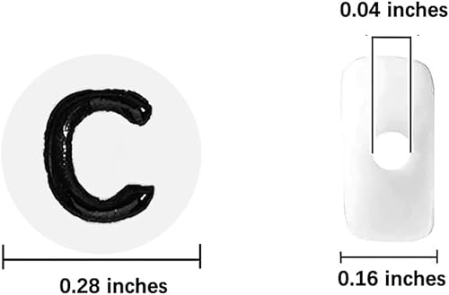 Miniatura 2 de Cuentas redondas de letras acrílicas de 0.157 x 0.276 pulgadas (0.157 x 0.276 in), cuentas C para hacer pulseras, llaveros y joyas,