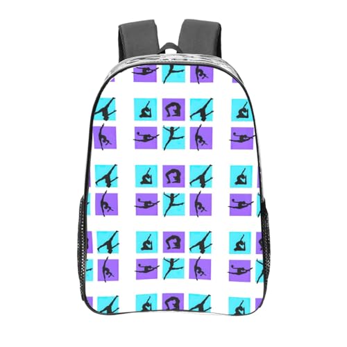 Grand sac à dos transparent pour l'école avec motif gymnastique et bretelles confort