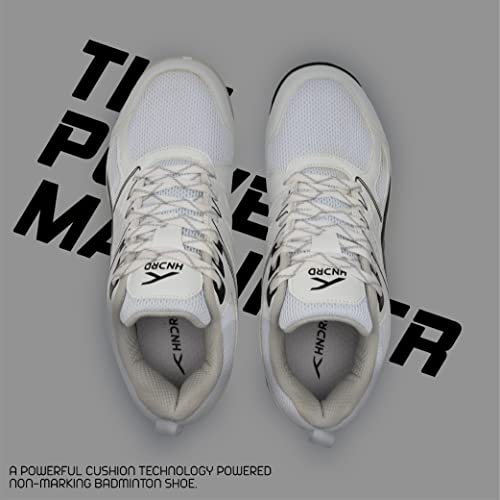 Image of Hundred XOOM Non-Marking Cushion Badminton Shoe (White /Black, 4UK)