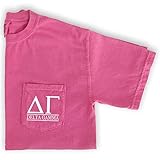 Delta Gamma Block Letters Pocket Tee - Pink (Large)