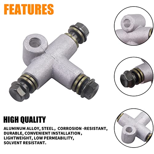 MWMNUN Motorcycle Hydraulic Brake Line Tee Hose Connector 3 Way Adapter with M10 Banjo Bolt for Motorcycle Dirt Bike ATV Moped Scooter,etc. by MWMNUN - Image 3