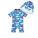 BONVERANO Baby Junge EIN stück Kurzärmel-Kleidung UV-Schutz 50+ Badeanzug MIT Einem Reißverschluss(Rot-roter Wal, 24-36Monate)…