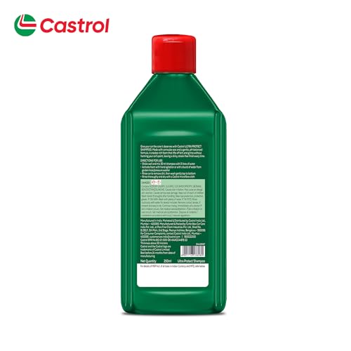 Image of Castrol Ultra Protect Car /Bike Shampoo (250 ml) | pH-Balanced Wash with Carnauba Wax | Deep Clean, Rich Foaming, Streak-Free Shine | Safe on Paint & Coatings | Water-Repellent Finish