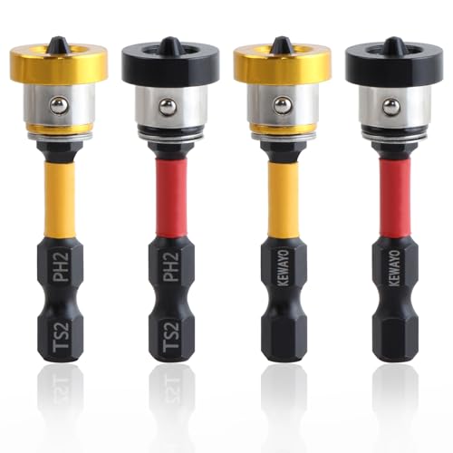 KEWAYO Lot de 4 Embouts PH2 Magnétiques 1/4