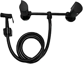 Misturado externo com Ducha Higiênica e Gatilho De Metal Preto C71 1/4 De Volta Samer Metais