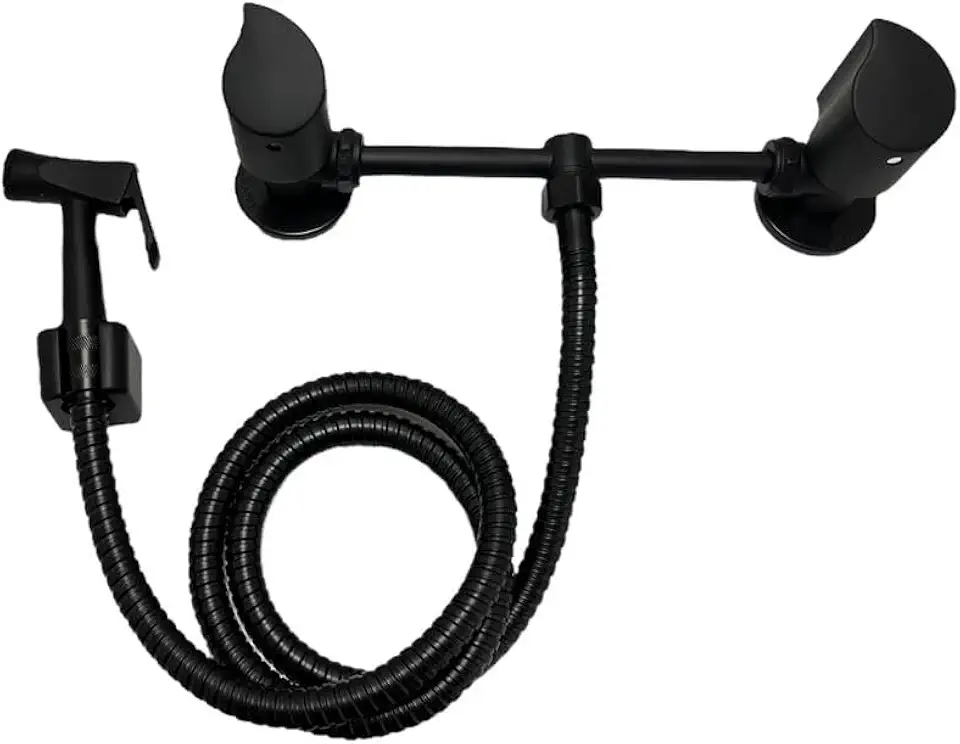 Misturado externo com Ducha Higiênica e Gatilho De Metal Preto C71 1/4 De Volta Samer Metais