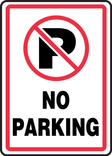 AccuformNMC MVHR402VP Plastic Safety Sign, "NO Parking" with Graphic