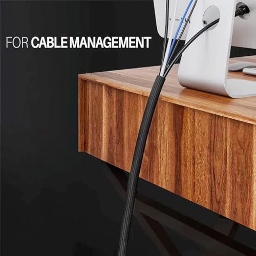 Funda de cable trenzada aislada negra de 10m y 30mm de PET para electrónica 6