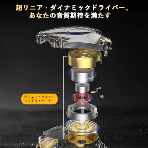 KZ EDX Lite 有線イヤホン インイヤー HIFI音質 遮音 重低音 ゲーミング 耳掛け 低音強化 リケーブル対応 (マイクなし, 透明)