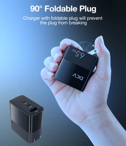 Dcv Usb C Charger 65W, Led Power Display Gan Pd Qc 3.0 Fast Charging Block Type C Charger Compatible For Laptops, Ipad Pro, Iphone 14 Pro Max 13 12 11, Galaxy S22 S21 Note 20 #TOP4