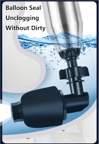 Image of Toilet unclogger (white) ，Air Plunger for Drain, High Pressure Air Drain Blaster with Visual Barometer Stainless Steel Toilet Clog Remover Toilet Unclogger Plungers for Bathroom, Kitchen,