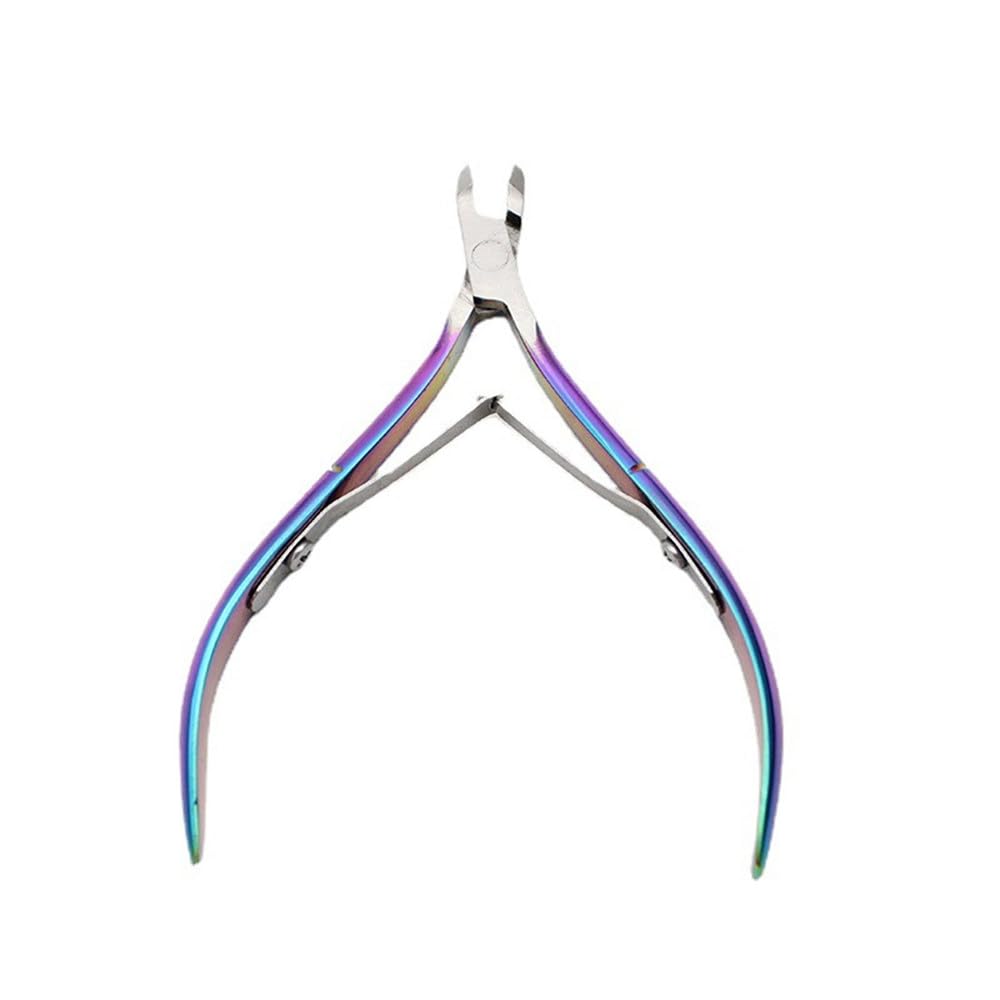 Tijeras para cutículas muertas, cortacutículas profesionales, recortador de uñas de acero inoxidable, elimina el borde de la uña, herramientas para uñas con púas, de colores