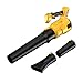 Souffleur à feuilles sans fil pour batterie Dewalt 20 V Max, souffleur électrique de 480 CFM avec moteur sans balais, 3 vitesses réglables jusqu'à 22 000 tr/min, souffleur de feuilles portable pour