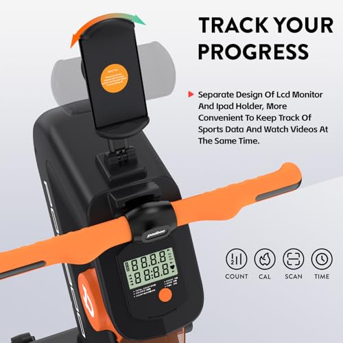 Pooboo Rowing Machine, Max 350 Lbs Magnetic Rower With Lcd Monitor thumb #3