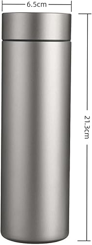 Miniatura 7 de Botella de agua aislada de titanio puro de 16.9 fl oz de grado alimenticio, 24 horas fría y taza de café caliente 12 horas, a prueba de fugas,