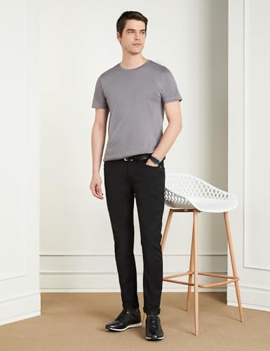 Image of Symbol Premium Men's Slim Fit Stretchable Jeans | Casual Denim | Cotton Stretch | Fashion Shades of Black & Blue (Available in Plus Sizes)