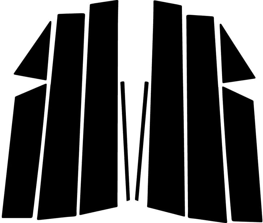 Rvinyl Pillar Post Window Trim Compatible with Nissan Rogue 2017-2021 (Sport) - Gloss (Black)