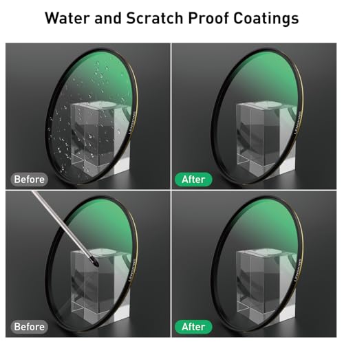 LENSKINS 82mm UV Protective Filter, 28-Layer Multi-Resistant Nano Coated, Ultra Slim, German Optics, Weather-Sealed, HD Clear Glass Ultra Violet Filter, Camera Lens Protector with Lens Cloth - Thumbnail 7