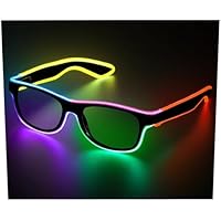 KATELUO Gafas LED Parpadeantes para Fiestas, Gafas Luminosas LED