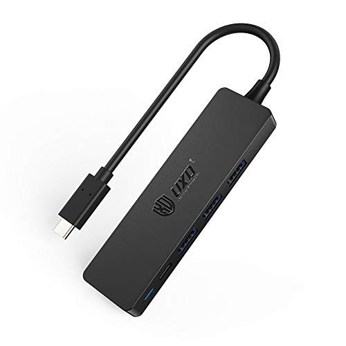 UXD USB C HUB, 4 USB 3.0 Port Type C Adapter with 5V USB-C Power Plug for External HDD,SDD,Compatible with MackBook Pro iMac Laptop Samsung Galaxy Note 10 S10, LG, Google Chromebook Pixelbook,Dell XPS