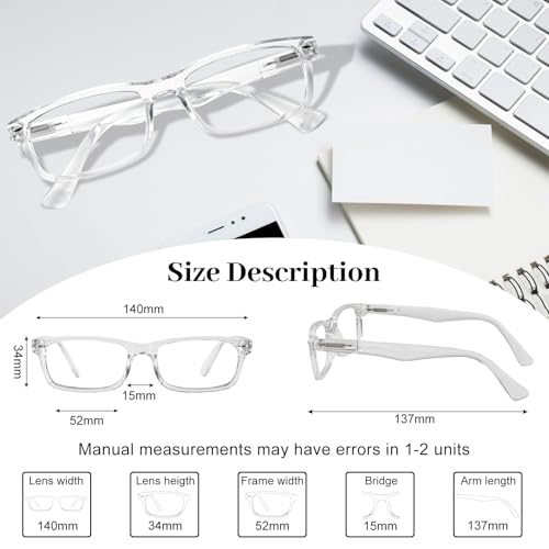 Image of OCCI CHIARI Classci Rectangle Reading Glasses for Men Lightweight Spring Hinge Readers