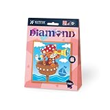Kitfix- Diamond Art - Little Pirate - Diamond Painting for Children 6+ - 17,5 x 17,5cm - Gift for Girls and Boys, Adults - 2514