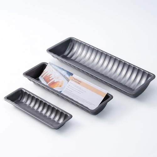 Scandinavian Almond Cake Pan with Recipe – Set of 3 Non-Stick Carbon Steel Loaf Pans for Swedish & Norwegian Baking, Traditional Almond Cake Mold for Nordic Desserts, Durable & Even-Heat Bakeware