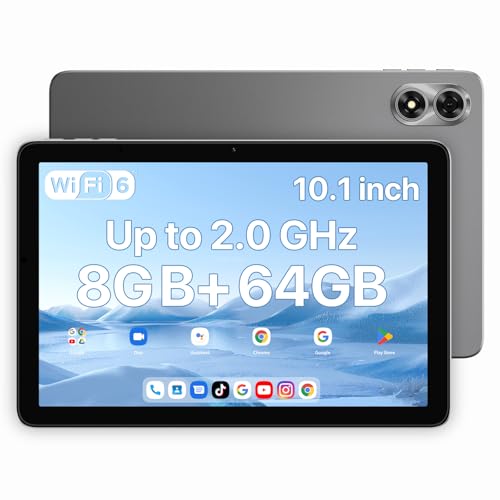 Image of UMIDIGI G1 Tab Tablet 2025, 8(4+4) GB+64GB 1TB Expand, 5G /2.4G WiFi, 10.1 inch HD Premium Silk-Feel Design Tablet up to 2.0 GHz, 6000mAh, Dual Camera,BT,1280 * 800 with Stereo Dual Speakers