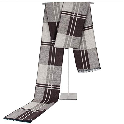 Écharpe d'hiver vintage à carreaux doux pour homme - Châle chaud décontracté