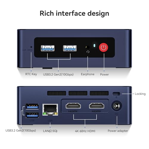 Image of Beelink Mini S12 PRO Mini PC,12 Generation Intel N100 (Up to 3.4GHz) 4C /4T,16GB DDR4 512GB M.2 SSD,Micro PC 4K,Dual Display,WiFi6,BT5.2,2.5G LAN, Low Power Mini Computer