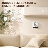 DOQAUS 3 Pieces Digital Hygrometer Indoor Thermometer Humidity Meter with Accurate Temperature and Humidity Monitor for House, Baby Room, Greenhouse, Incubator - Battery Included