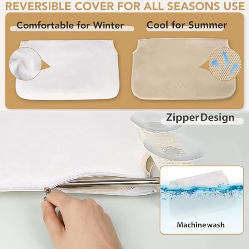 PEFUNY Schnurlose klappbare Katzen-Fenster-Sitzstange, Katzen-Hängematte für Fenster und Wand, mit 4 Saugnäpfen, stabilem Setal-Rahmen für Glasfenster und Innenwände (Weiß Medium)