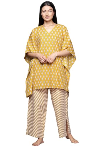 Image of Libas Womens Printed Cotton Night Suit Set for Women | Sleep wear