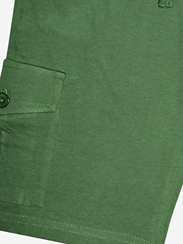 Image of KiddoPanti Boys Knit Solid Cargo Shorts Pack of 2 | 100% Cotton | Comfortable Rib Waistband | 2 Front Pockets & 2 Cargo Pockets | Sport Bermuda Half Pant for Boys